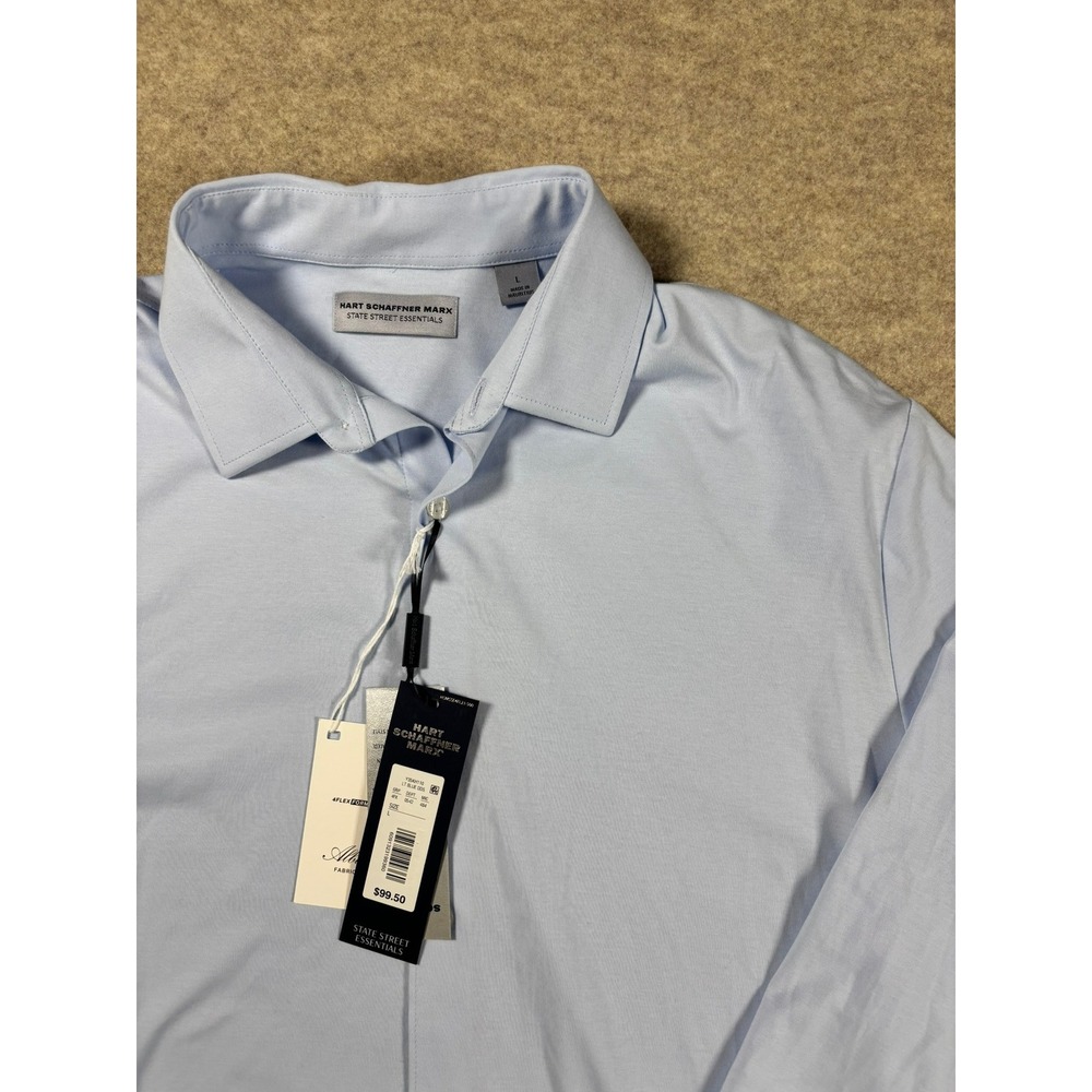 NWT Hart Schaffner Marx State Street Essentials Light Blue Shirt L